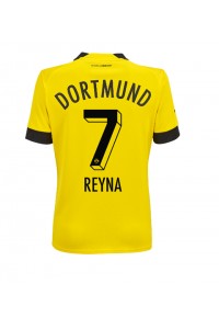 Borussia Dortmund Giovanni Reyna #7 Voetbaltruitje Thuis tenue Dames 2022-23 Korte Mouw